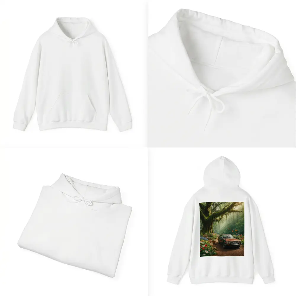 Vintage Infiniti Classic Car Forest Setting – Hoodies