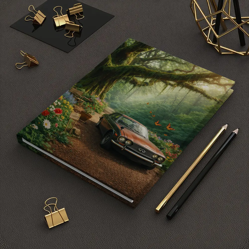 Vintage Infiniti Classic Car Forest Setting – Notebooks