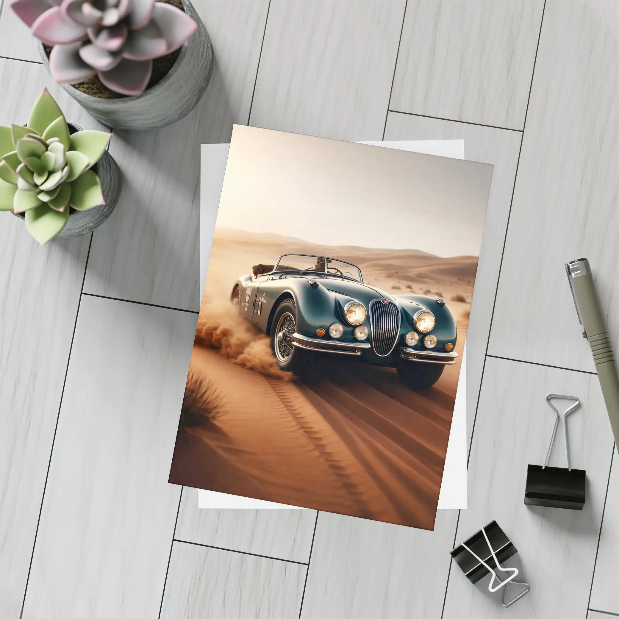 Jaguar XK Classic Roadster Desert Drift – Postcards