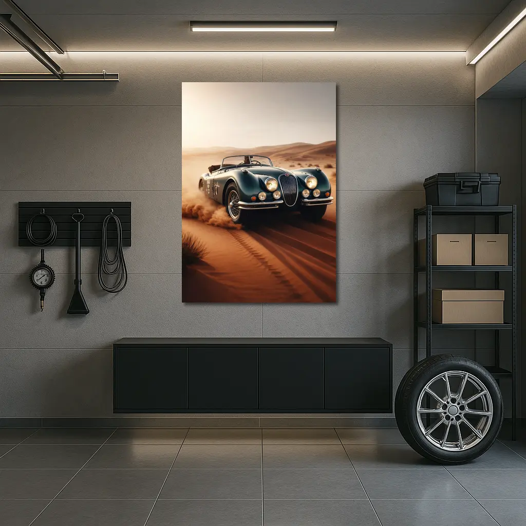 Jaguar XK Classic Roadster Desert Drift – Wall Art