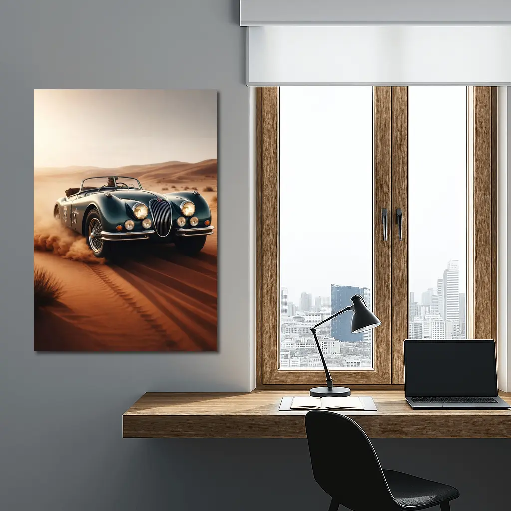 Jaguar XK Classic Roadster Desert Drift – Wall Art