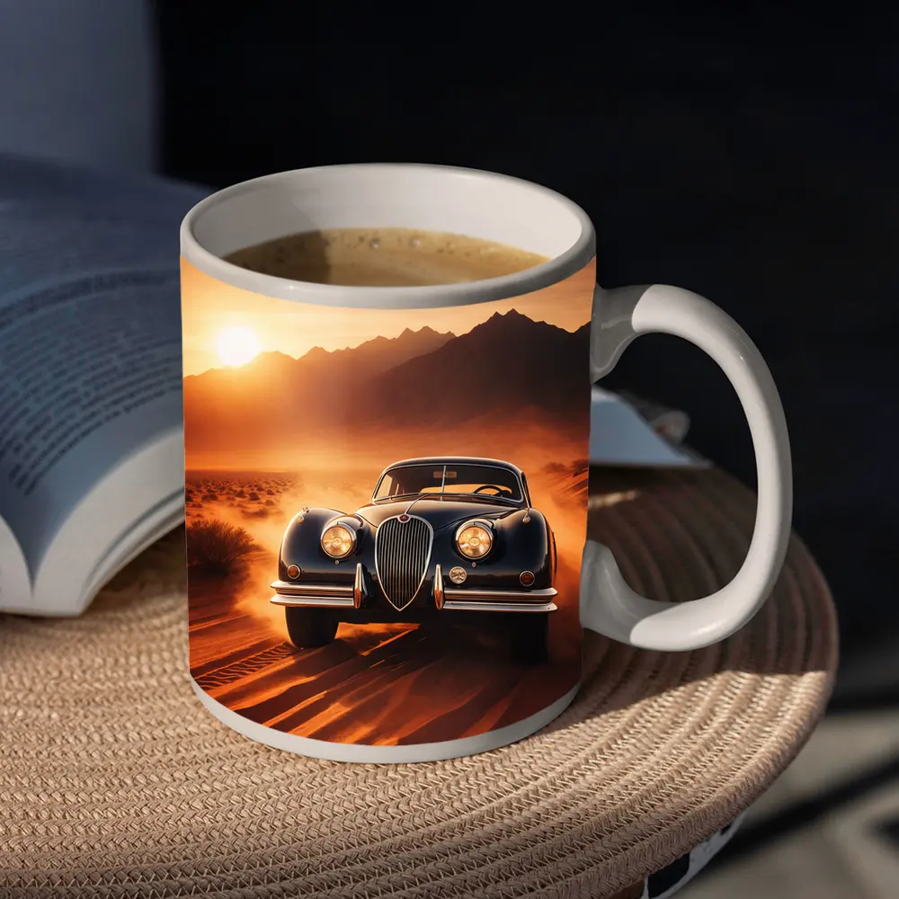 Vintage Jaguar XK Desert Sunset Drive – Mugs