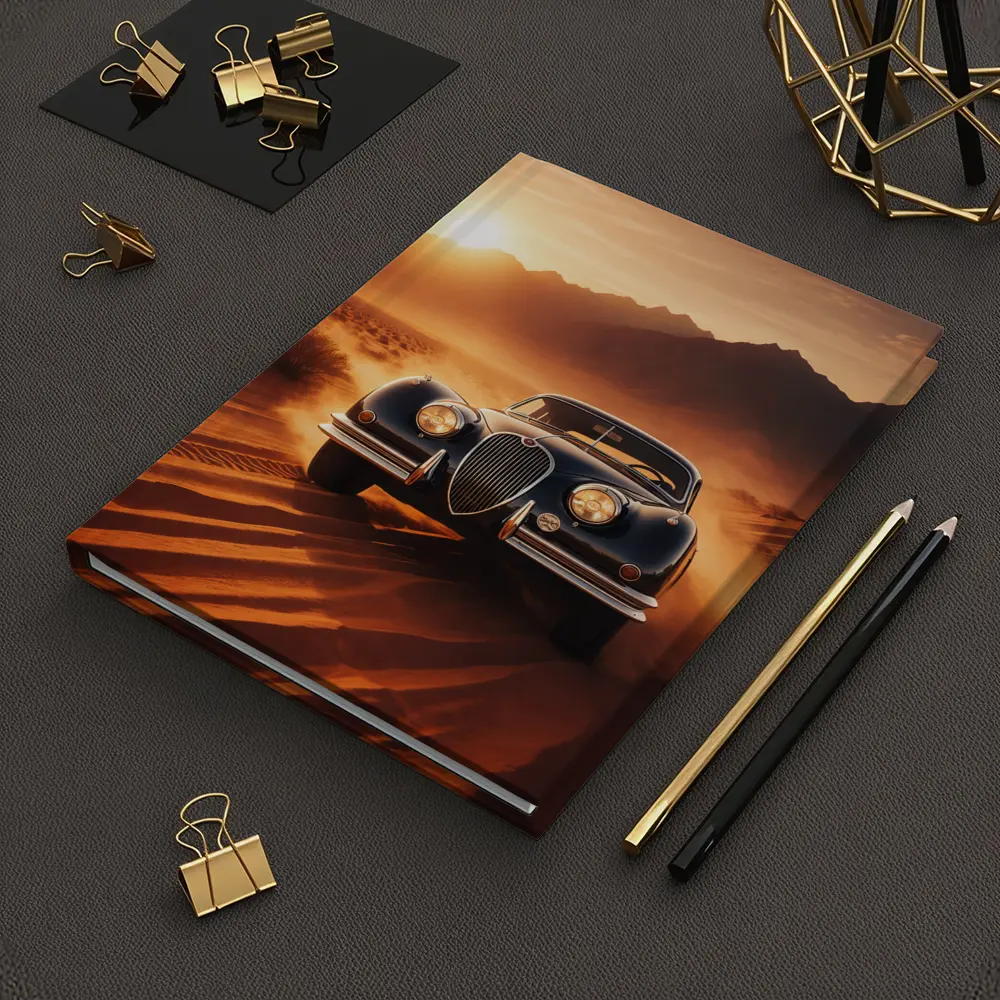 Vintage Jaguar XK Desert Sunset Drive – Notebooks