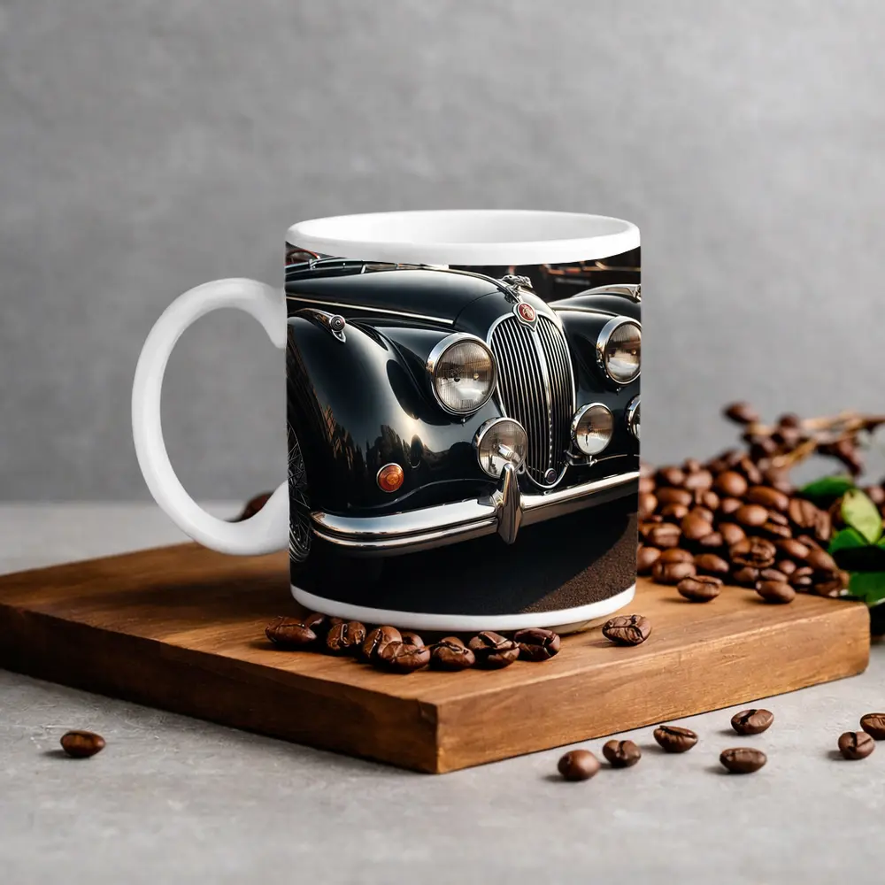 Vintage Jaguar Classic Car Street Scene – Mugs