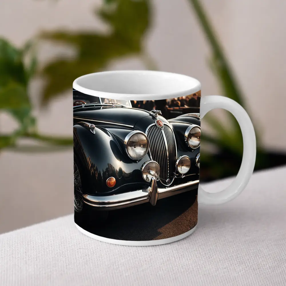 Vintage Jaguar Classic Car Street Scene – Mugs