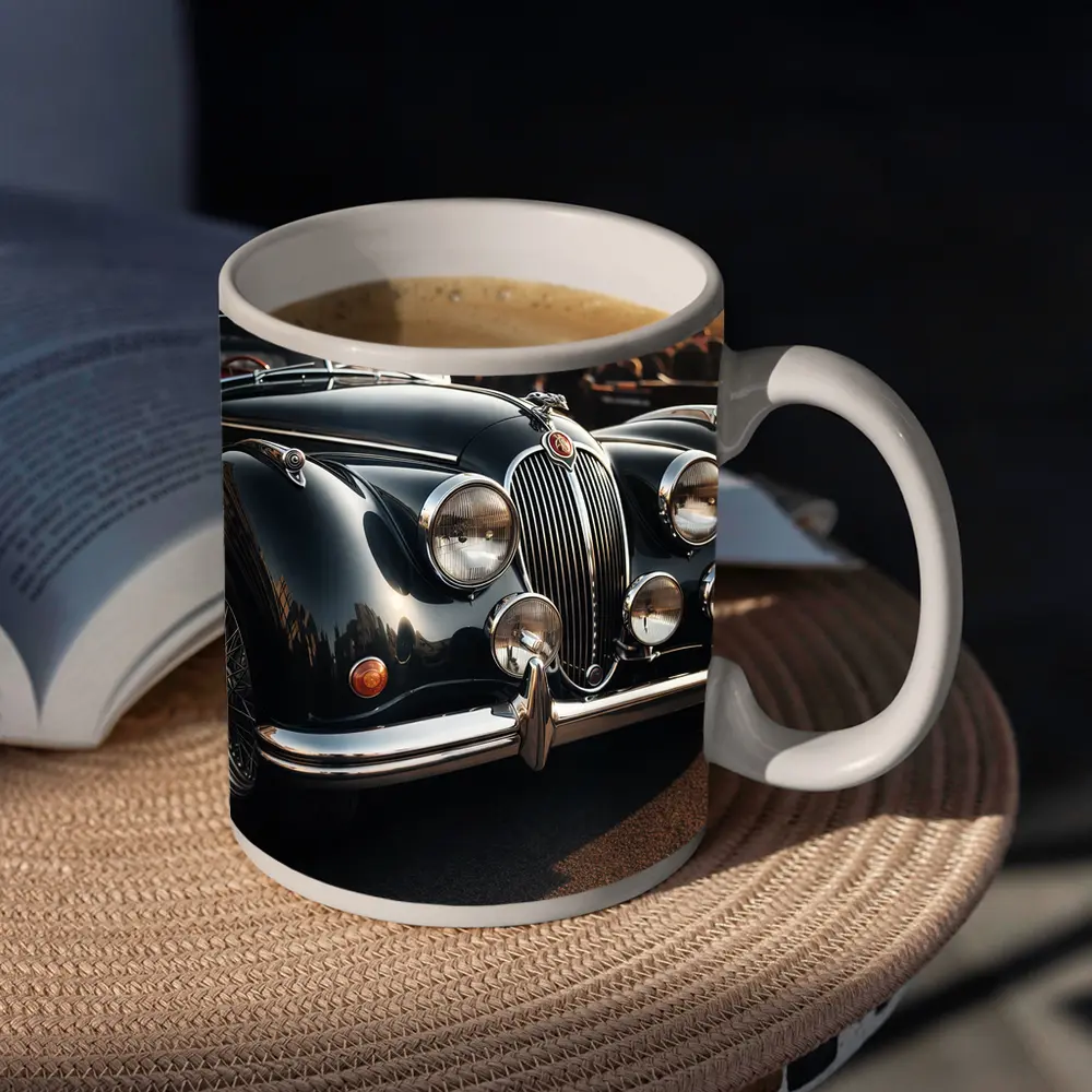 Vintage Jaguar Classic Car Street Scene – Mugs