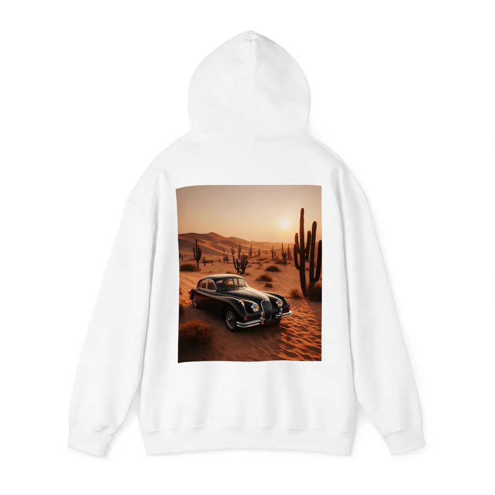 Vintage Jaguar XK Classic Car Desert Sunset – Hoodies