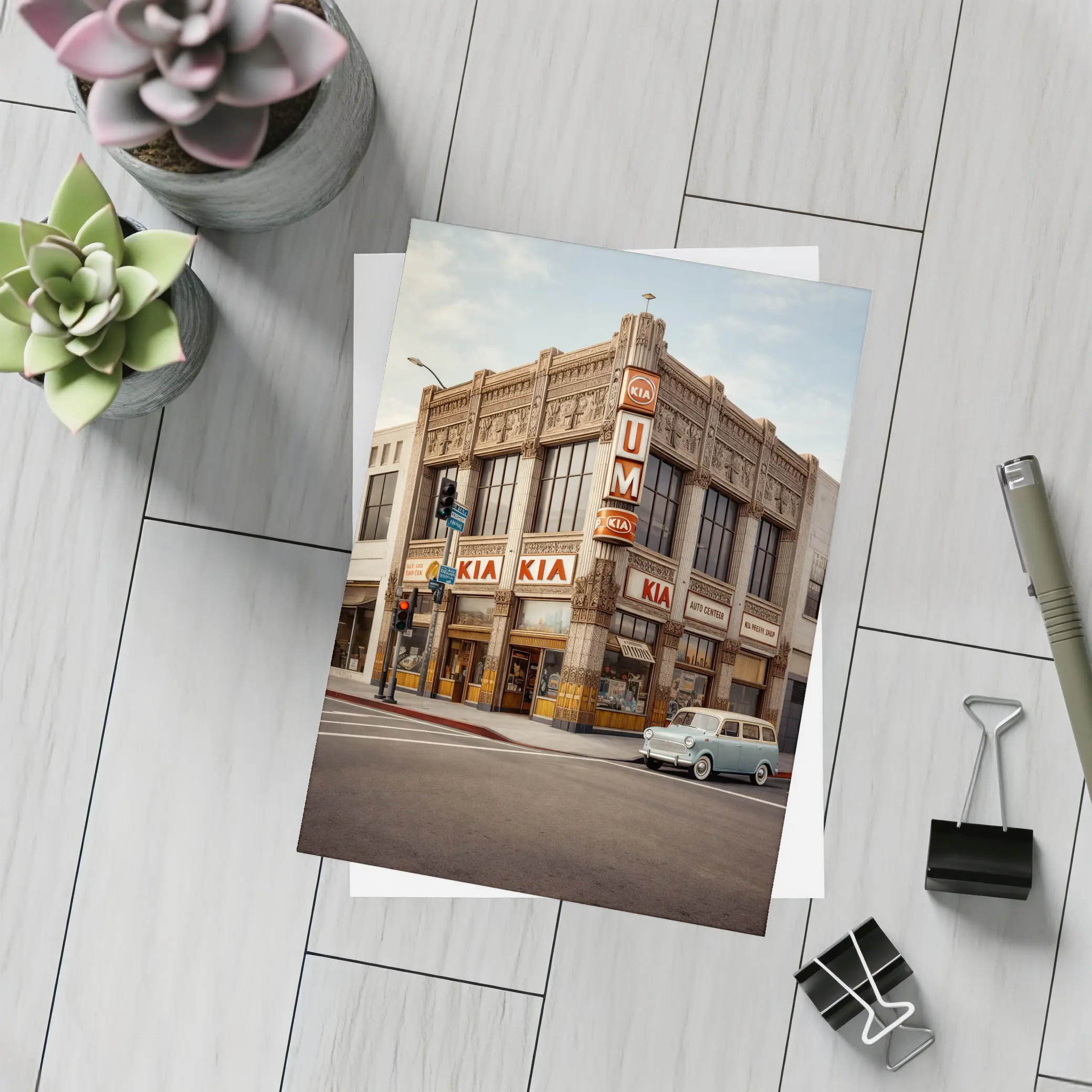 Kia Auto Center Retro Art Deco Building – Postcards