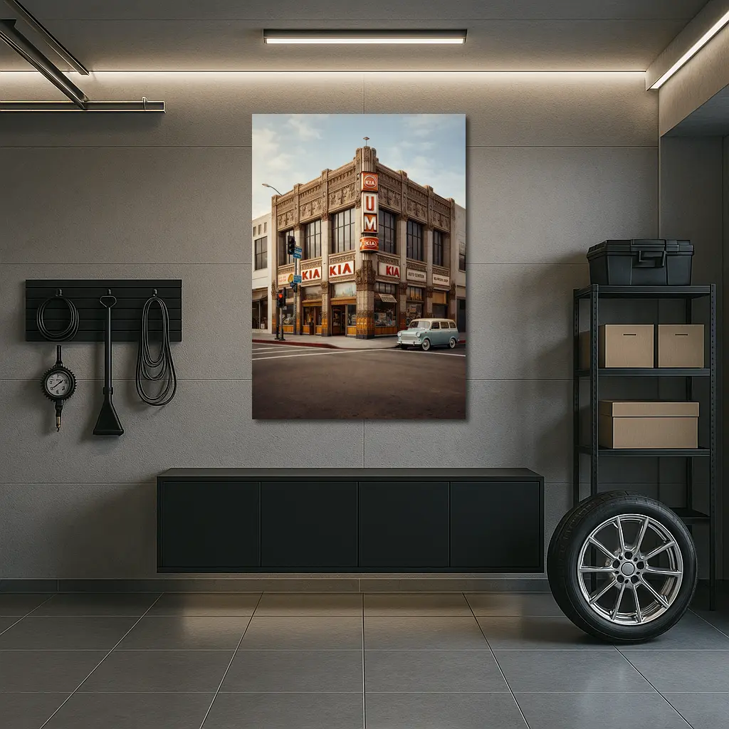 Kia Auto Center Retro Art Deco Building – Wall Art