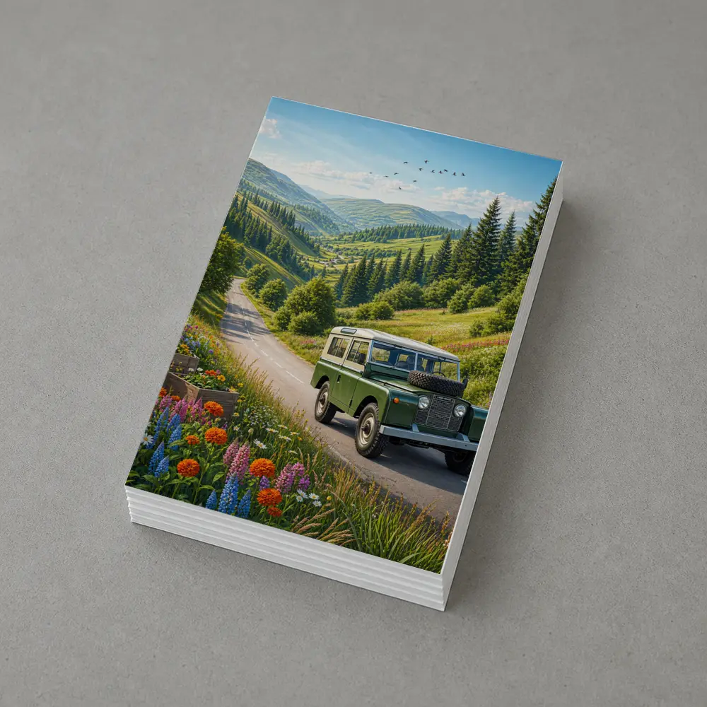Vintage Land Rover Defender Mountain Road Art – Postcards