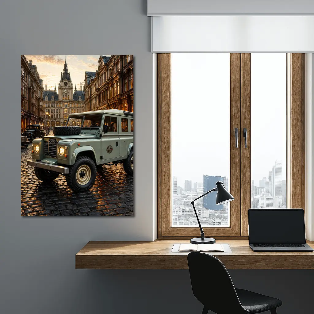 Land Rover Defender Classic European City Street – Wall Art