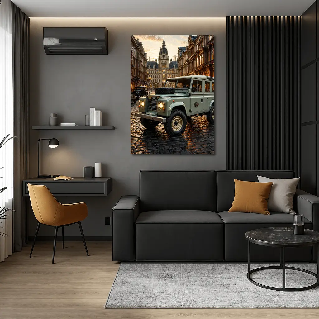 Land Rover Defender Classic European City Street – Wall Art