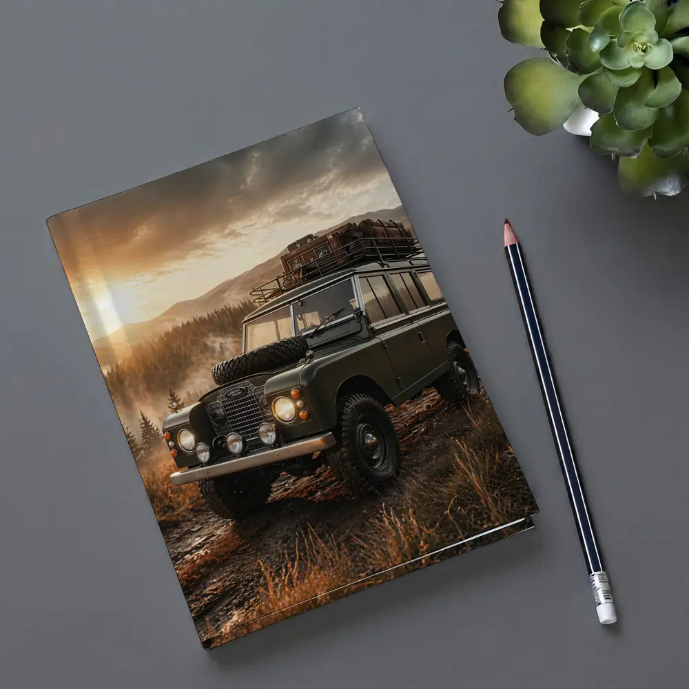 Land Rover Series III Mountain Sunset Drive – Notebooks