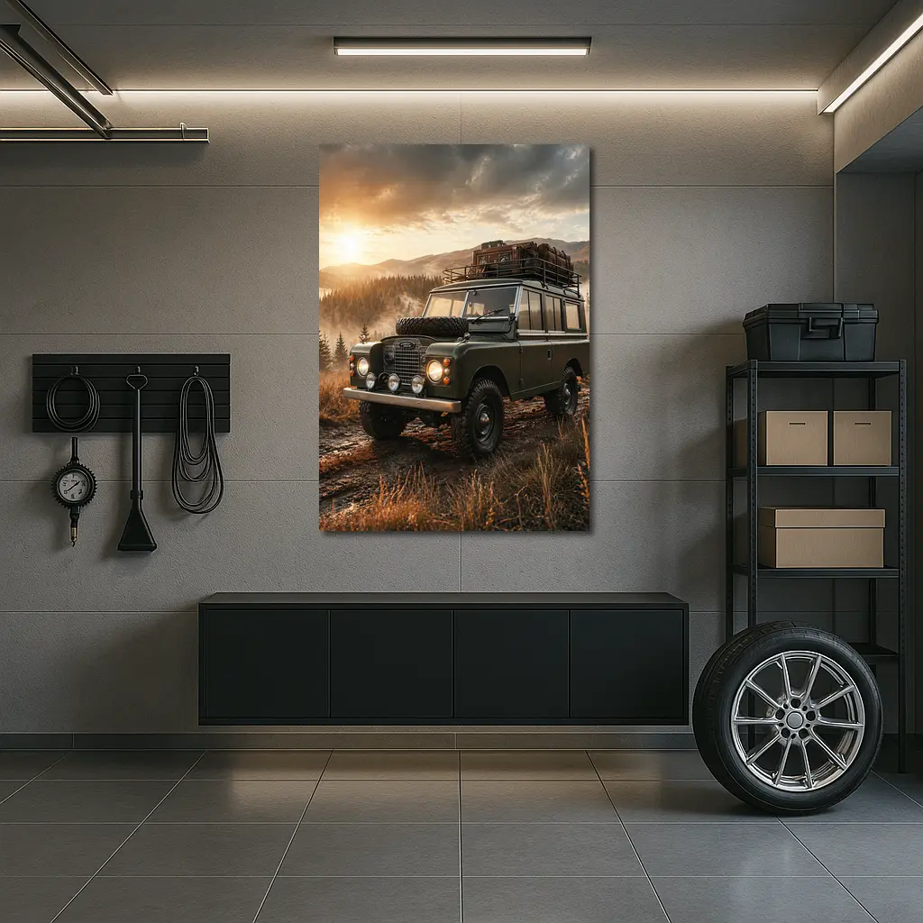 Land Rover Series III Mountain Sunset Drive – Wall Art