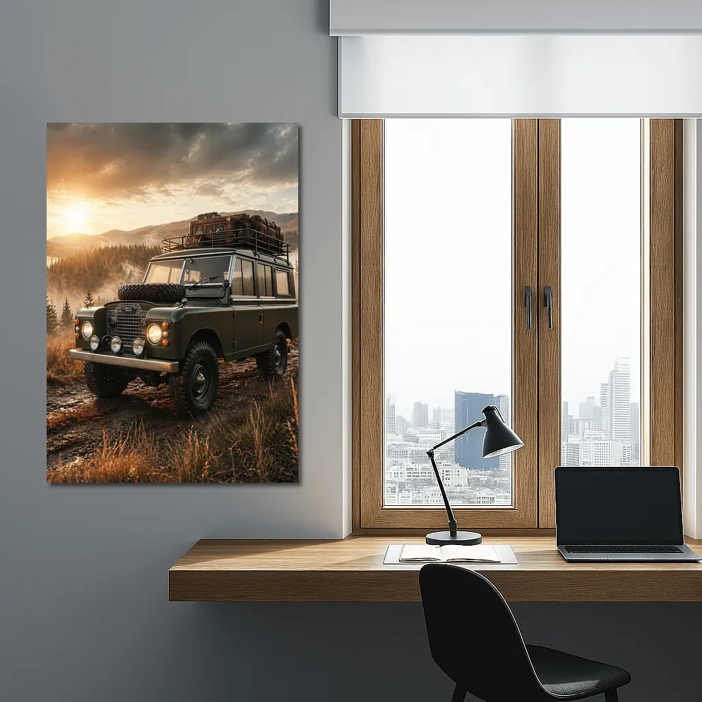 Land Rover Series III Mountain Sunset Drive – Wall Art