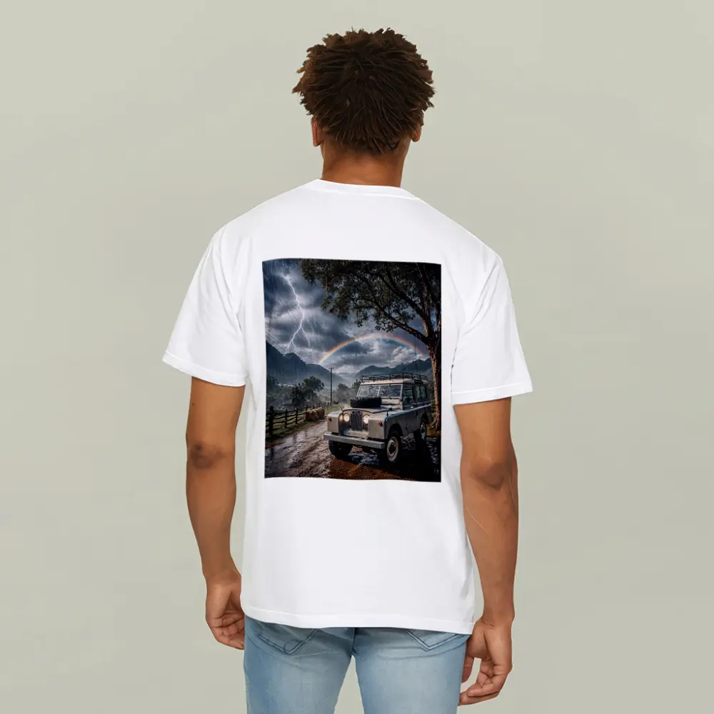 Land Rover Defender Storm Rainbow Mountain Road – T-Shirts
