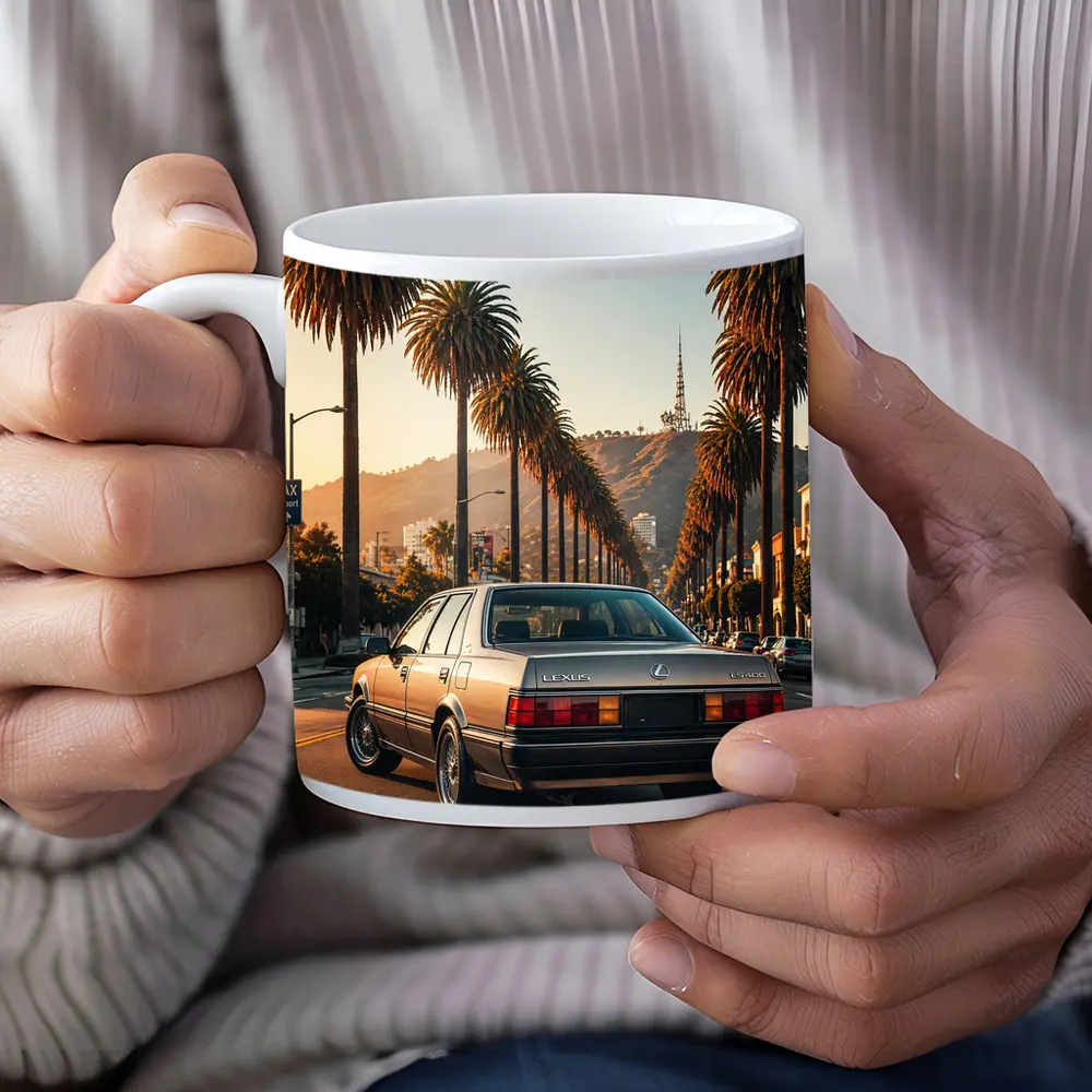 Vintage Lexus Sedan Los Angeles Palm Trees – Mugs
