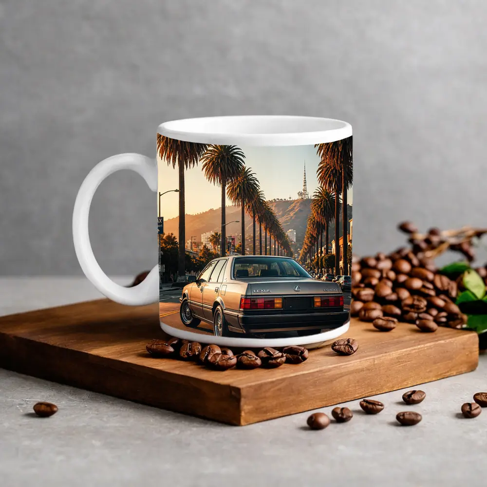 Vintage Lexus Sedan Los Angeles Palm Trees – Mugs