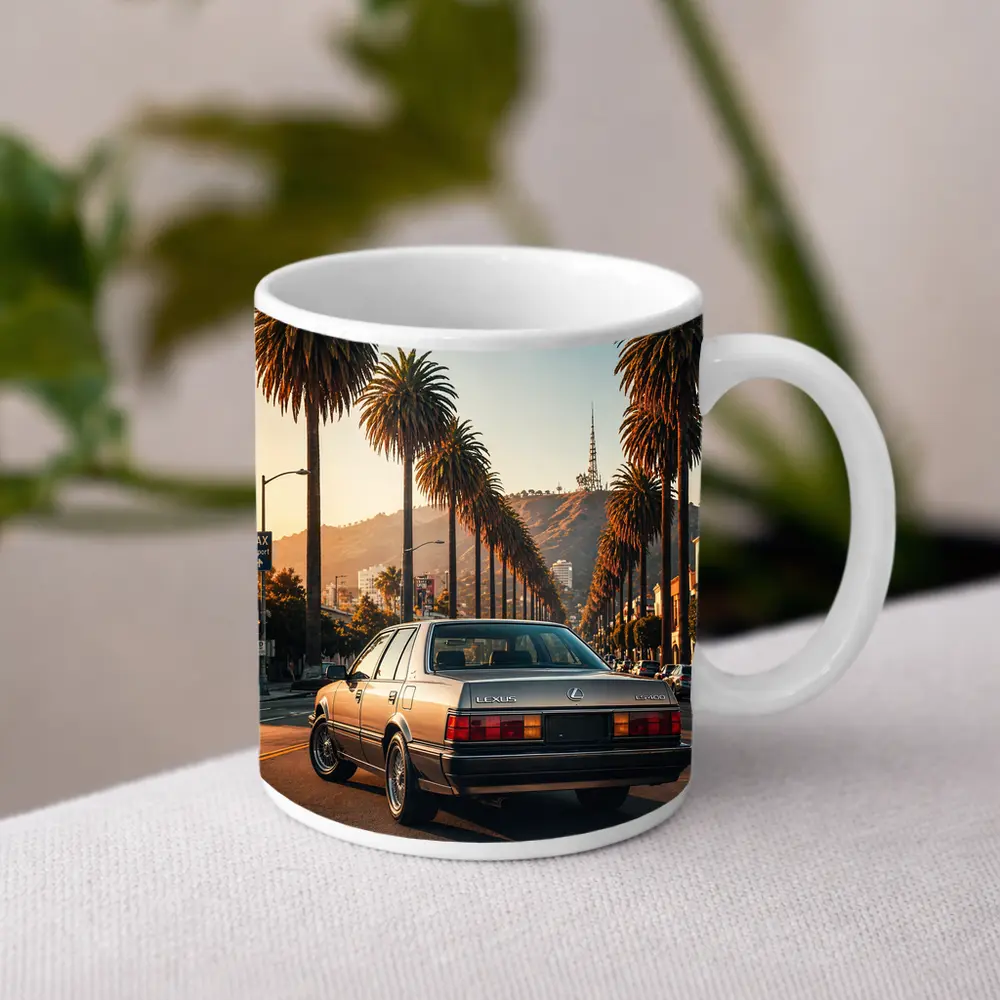 Vintage Lexus Sedan Los Angeles Palm Trees – Mugs