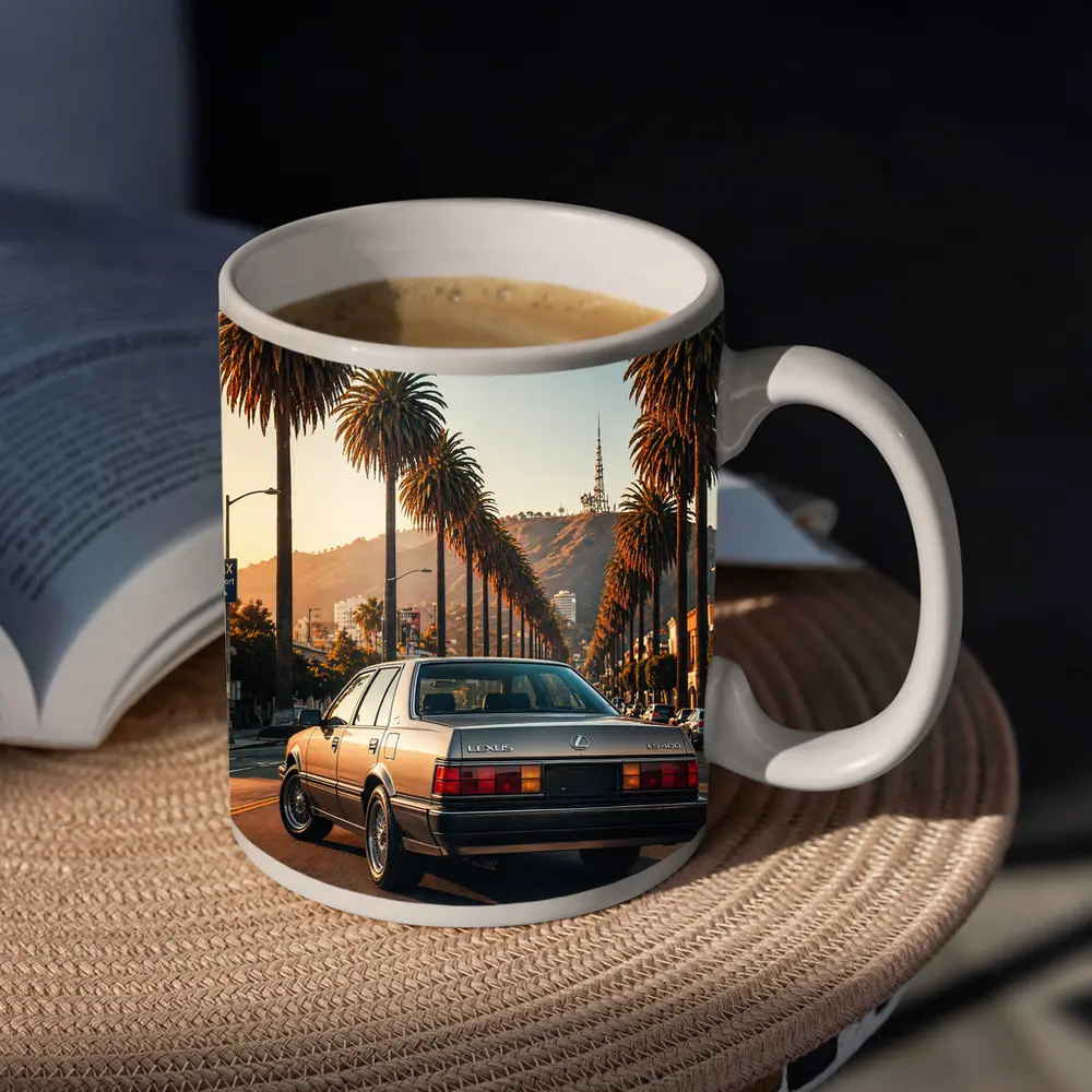 Vintage Lexus Sedan Los Angeles Palm Trees – Mugs