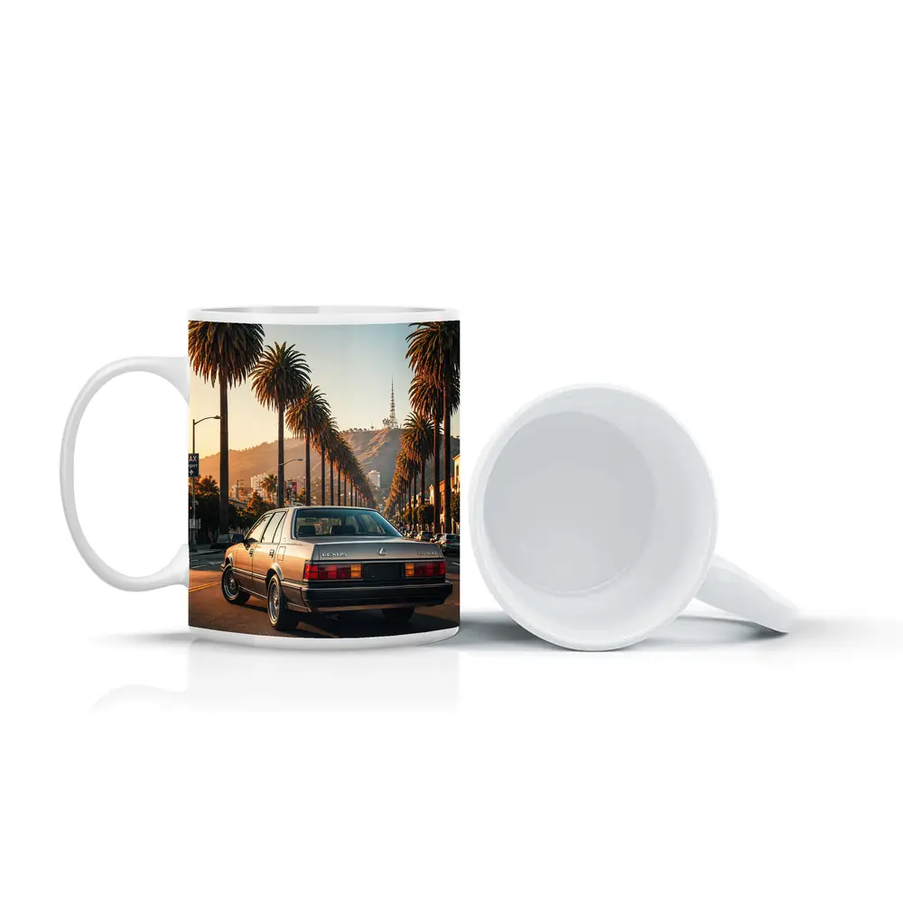 Vintage Lexus Sedan Los Angeles Palm Trees – Mugs
