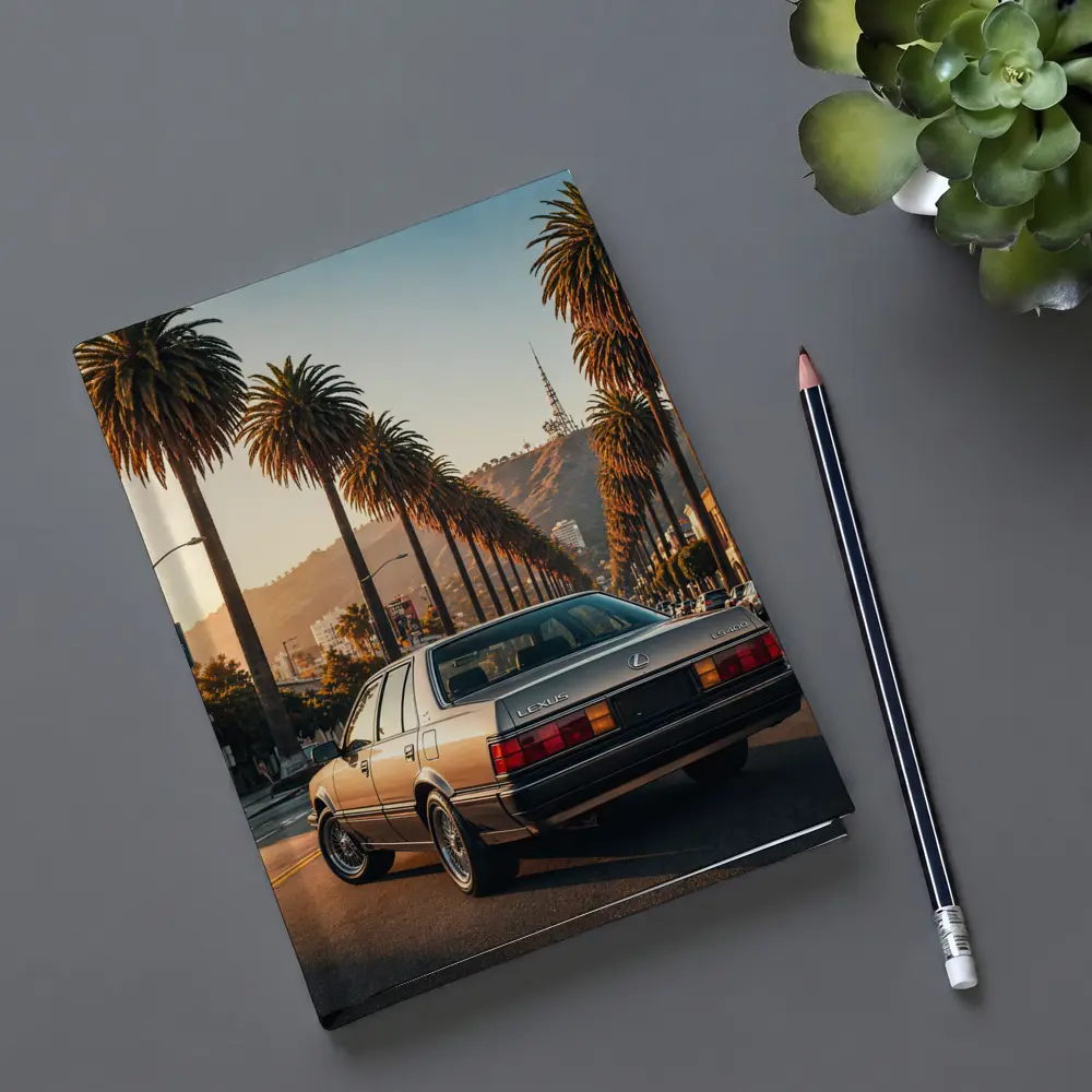 Vintage Lexus Sedan Los Angeles Palm Trees – Notebooks