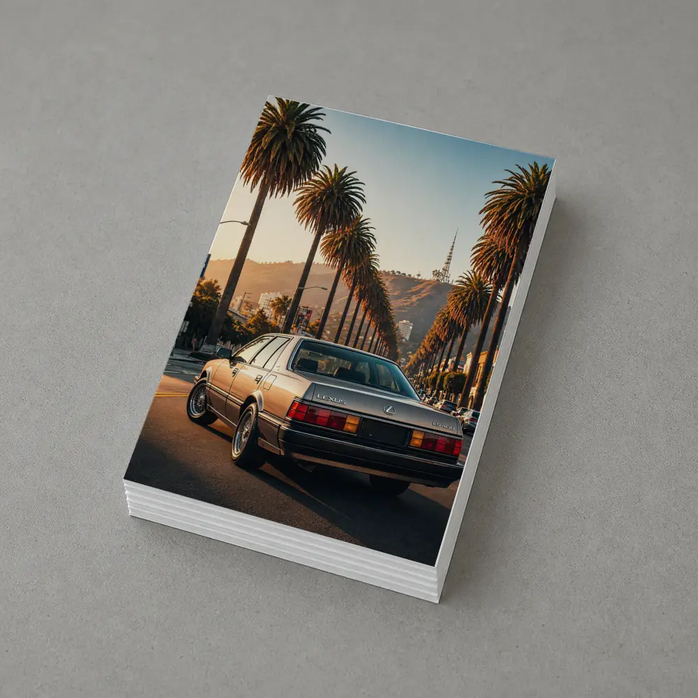 Vintage Lexus Sedan Los Angeles Palm Trees – Postcards