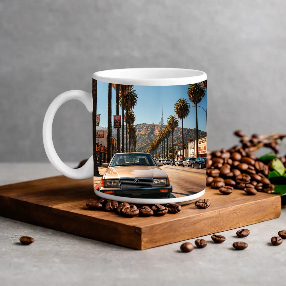 Vintage Lexus Parked on Los Angeles Street – Mugs