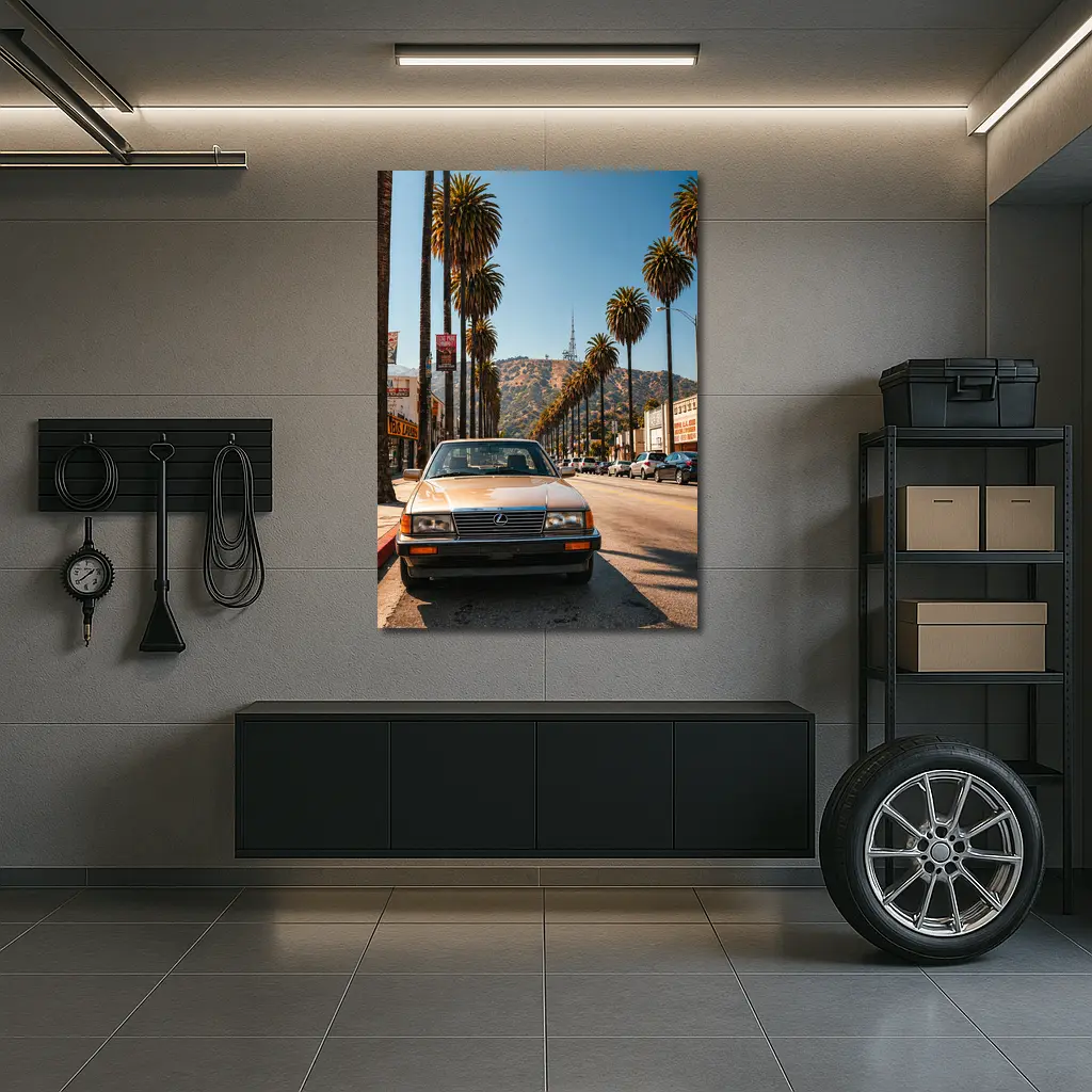 Vintage Lexus Parked on Los Angeles Street – Wall Art
