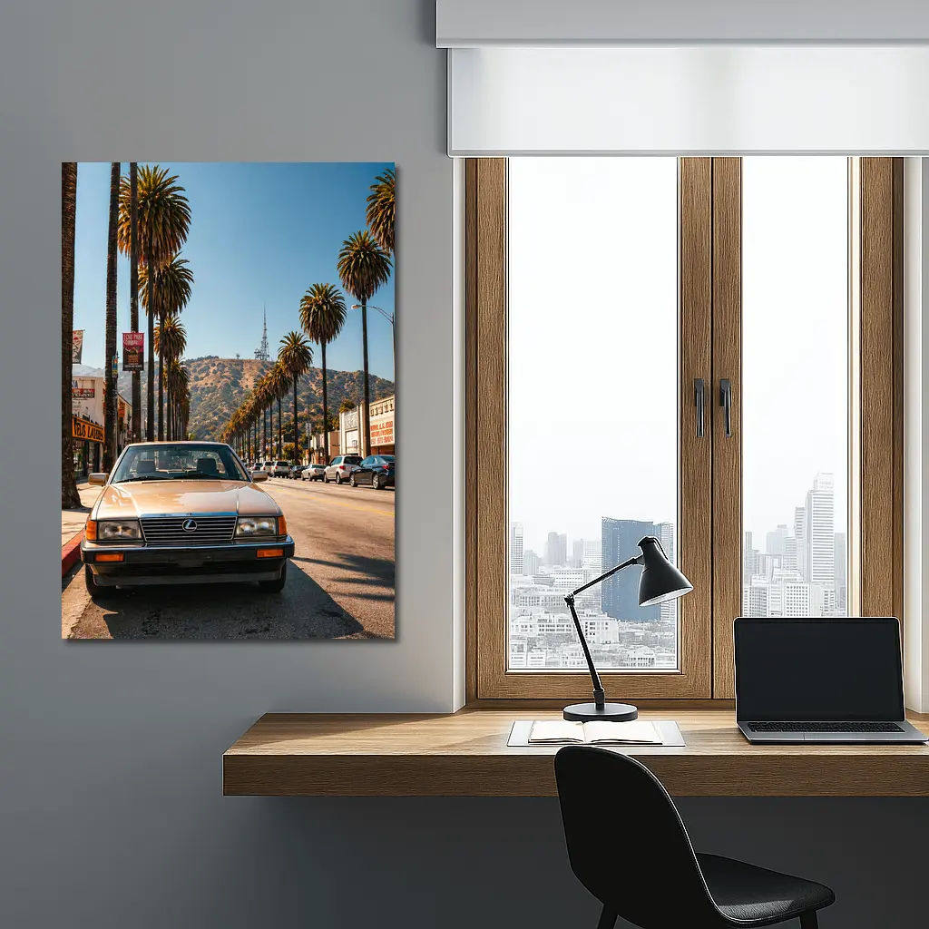 Vintage Lexus Parked on Los Angeles Street – Wall Art