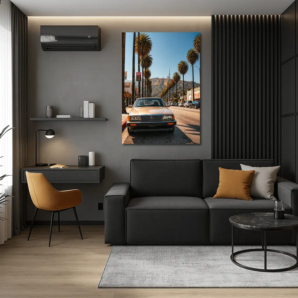 Vintage Lexus Parked on Los Angeles Street – Wall Art