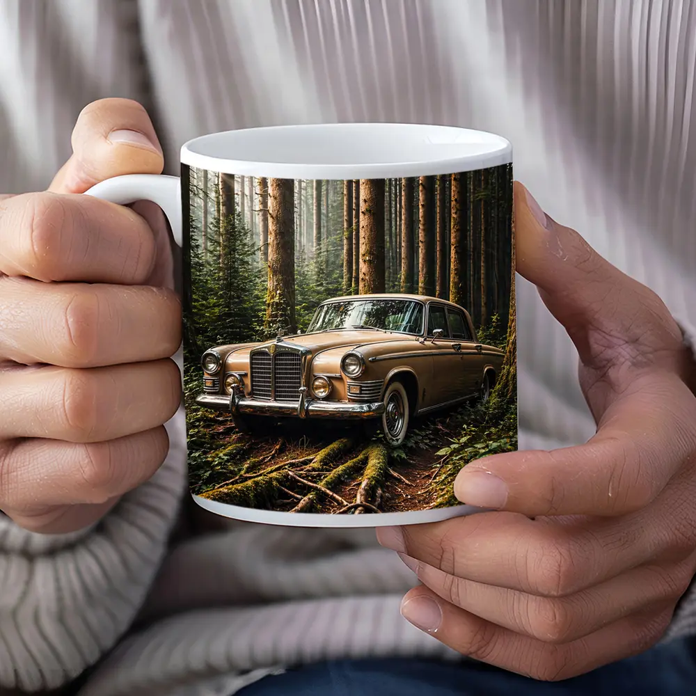 Vintage Mercedes Classic Coupe Forest Setting – Mugs