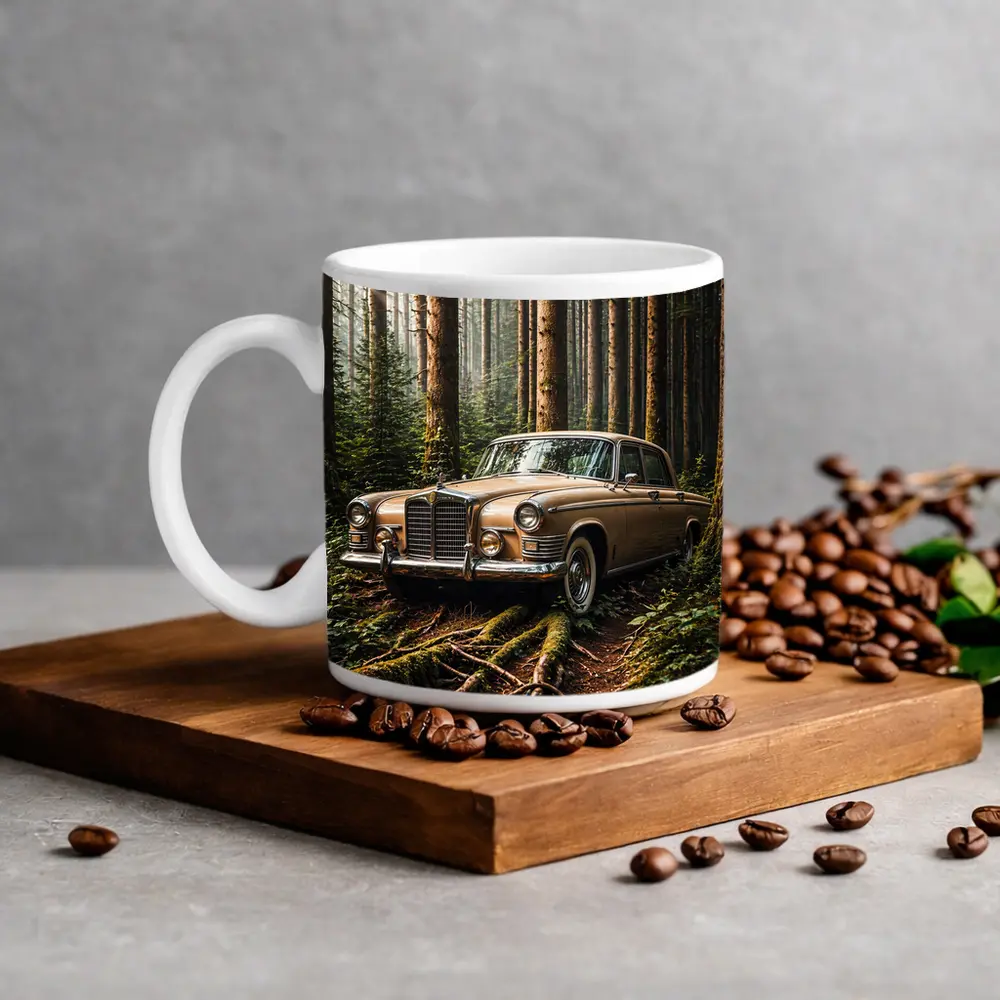 Vintage Mercedes Classic Coupe Forest Setting – Mugs