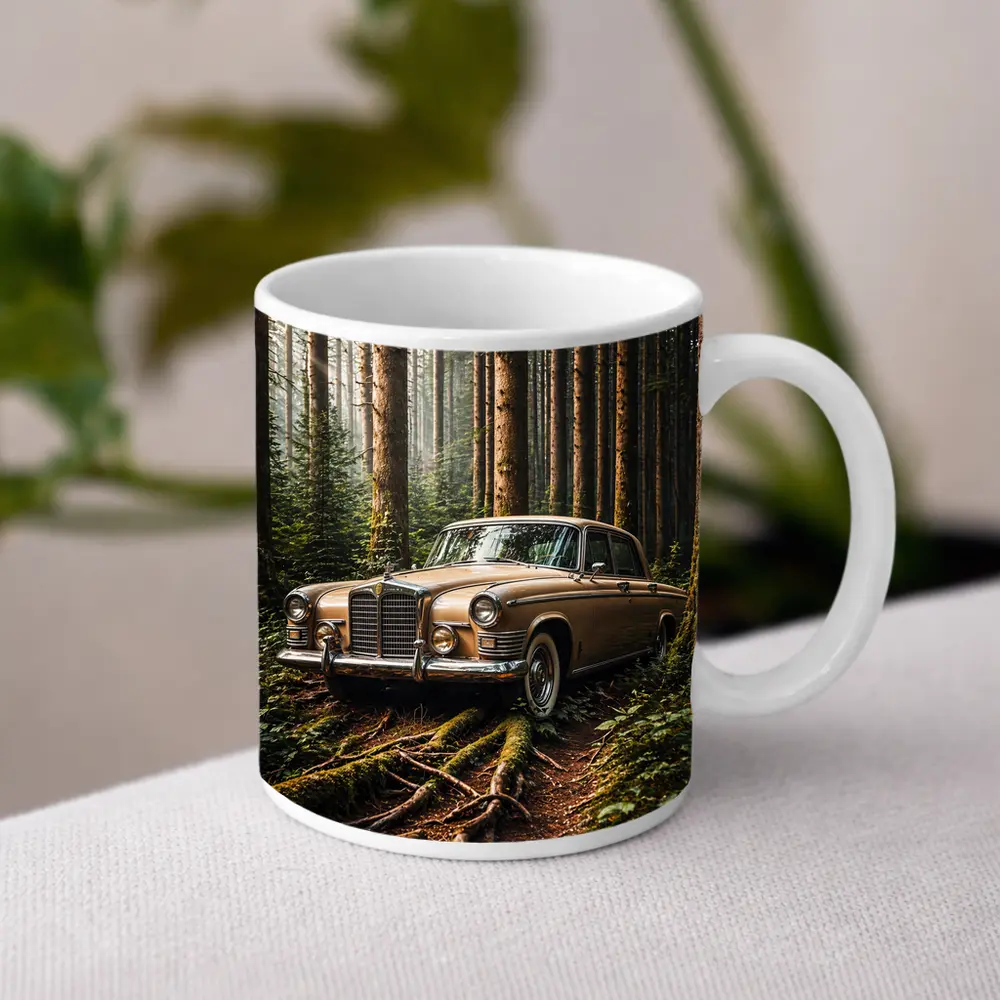 Vintage Mercedes Classic Coupe Forest Setting – Mugs