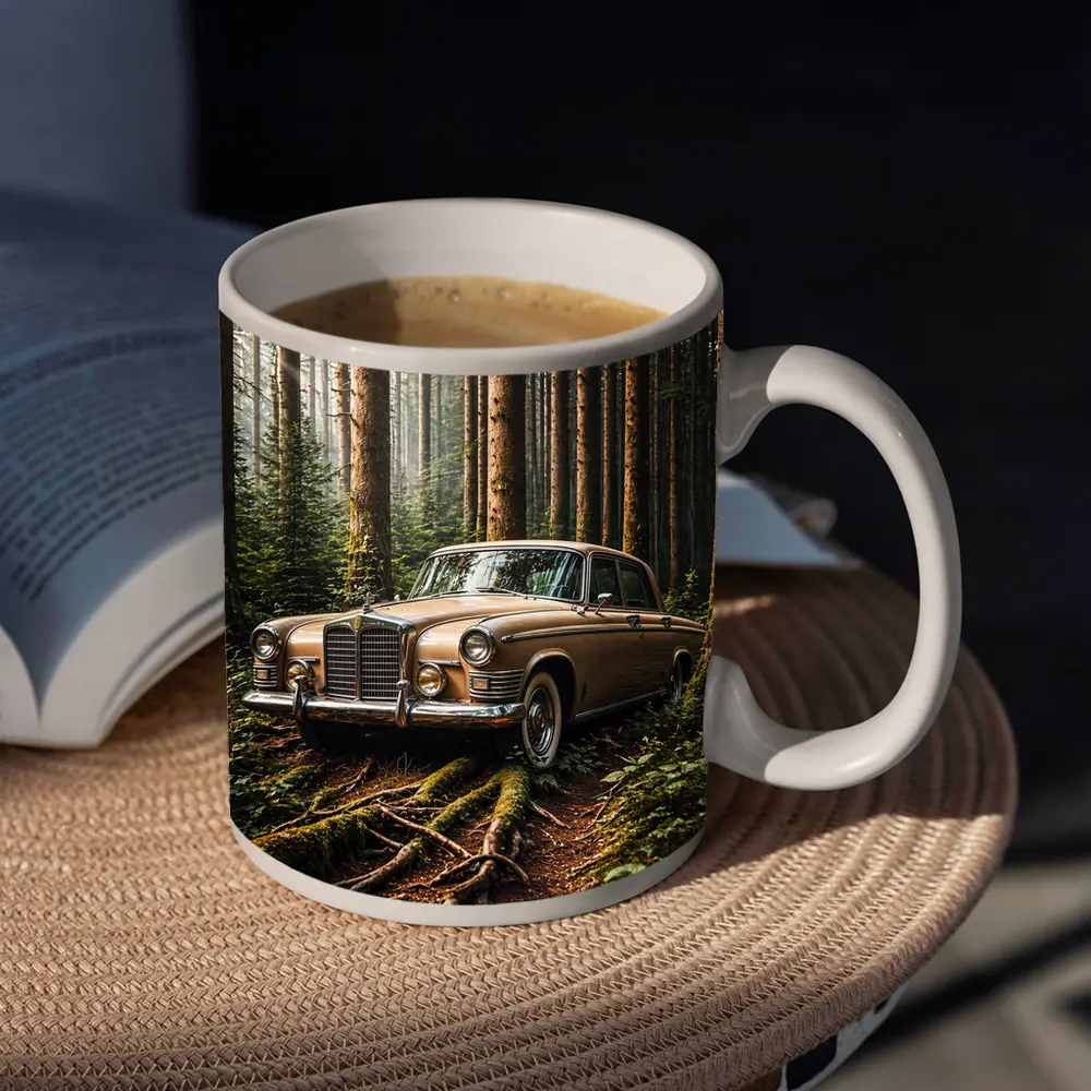 Vintage Mercedes Classic Coupe Forest Setting – Mugs