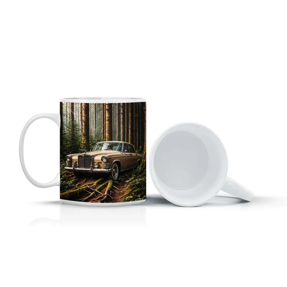 Vintage Mercedes Classic Coupe Forest Setting – Mugs