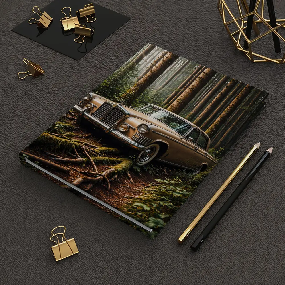 Vintage Mercedes Classic Coupe Forest Setting – Notebooks