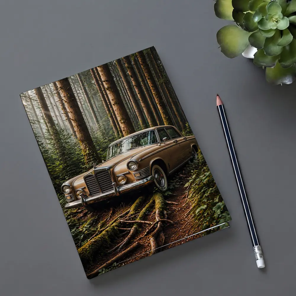 Vintage Mercedes Classic Coupe Forest Setting – Notebooks
