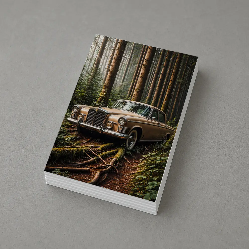 Vintage Mercedes Classic Coupe Forest Setting – Postcards
