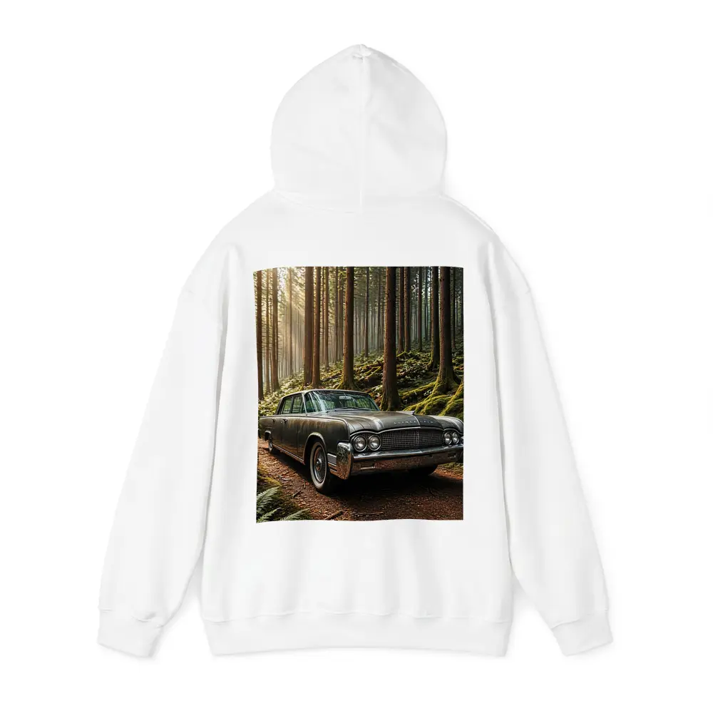 Vintage Lincoln Continental Parked in Forest – Hoodies