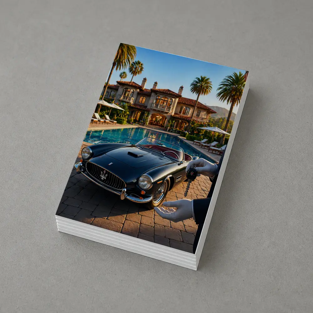Classic Maserati 3500 GT Poolside Mansion – Postcards