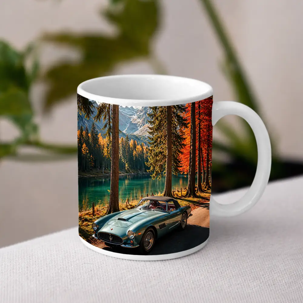 Vintage Maserati Classic Car Alpine Lake – Mugs