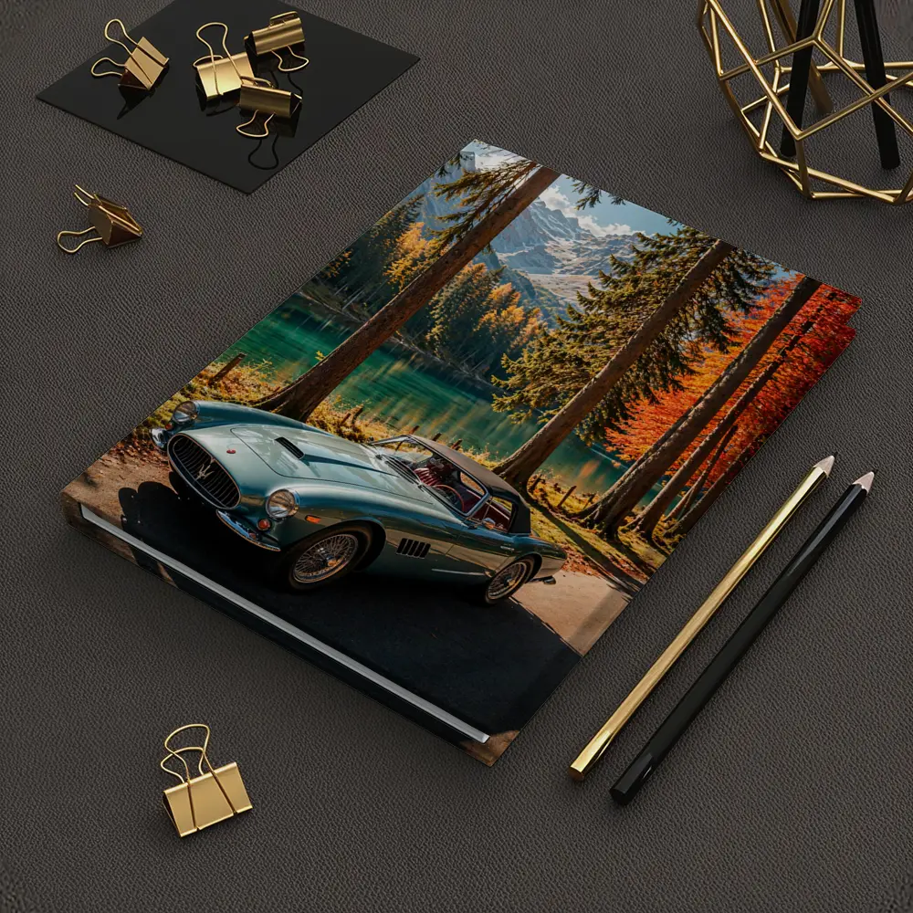 Vintage Maserati Classic Car Alpine Lake – Notebooks