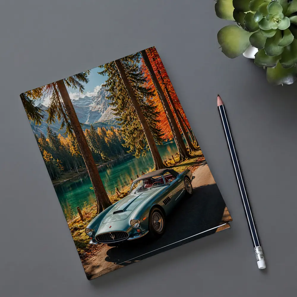 Vintage Maserati Classic Car Alpine Lake – Notebooks