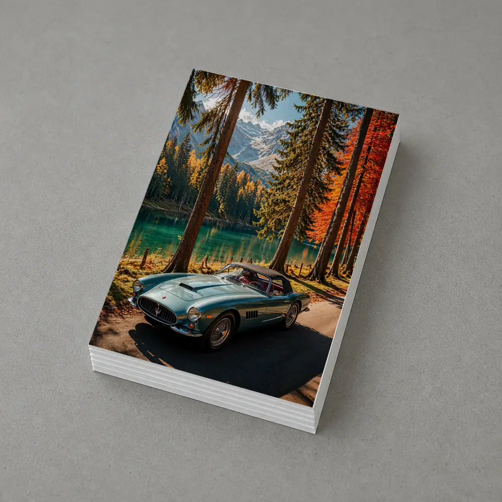 Vintage Maserati Classic Car Alpine Lake – Postcards