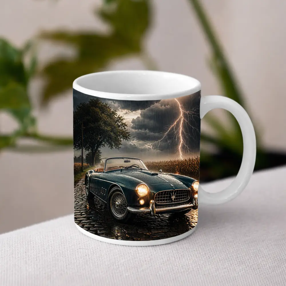 Maserati Classic Convertible Storm Lightning Road – Mugs