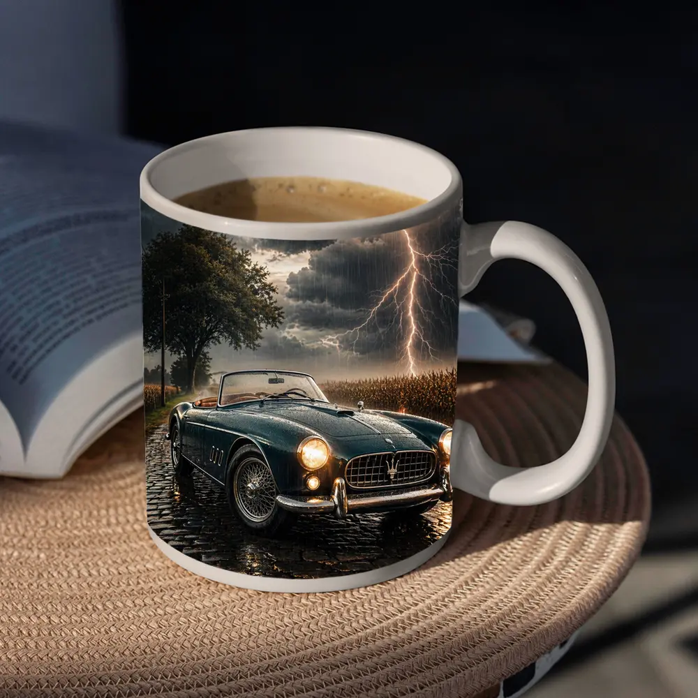 Maserati Classic Convertible Storm Lightning Road – Mugs