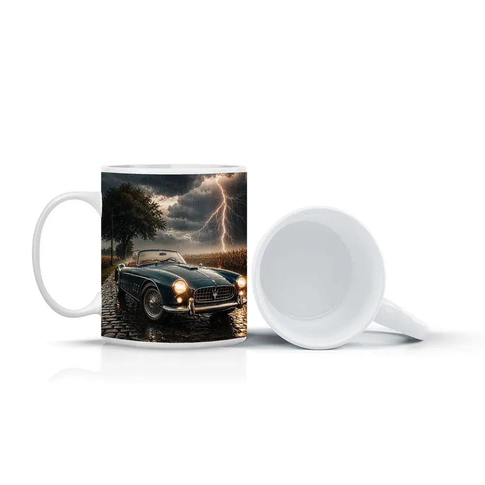 Maserati Classic Convertible Storm Lightning Road – Mugs