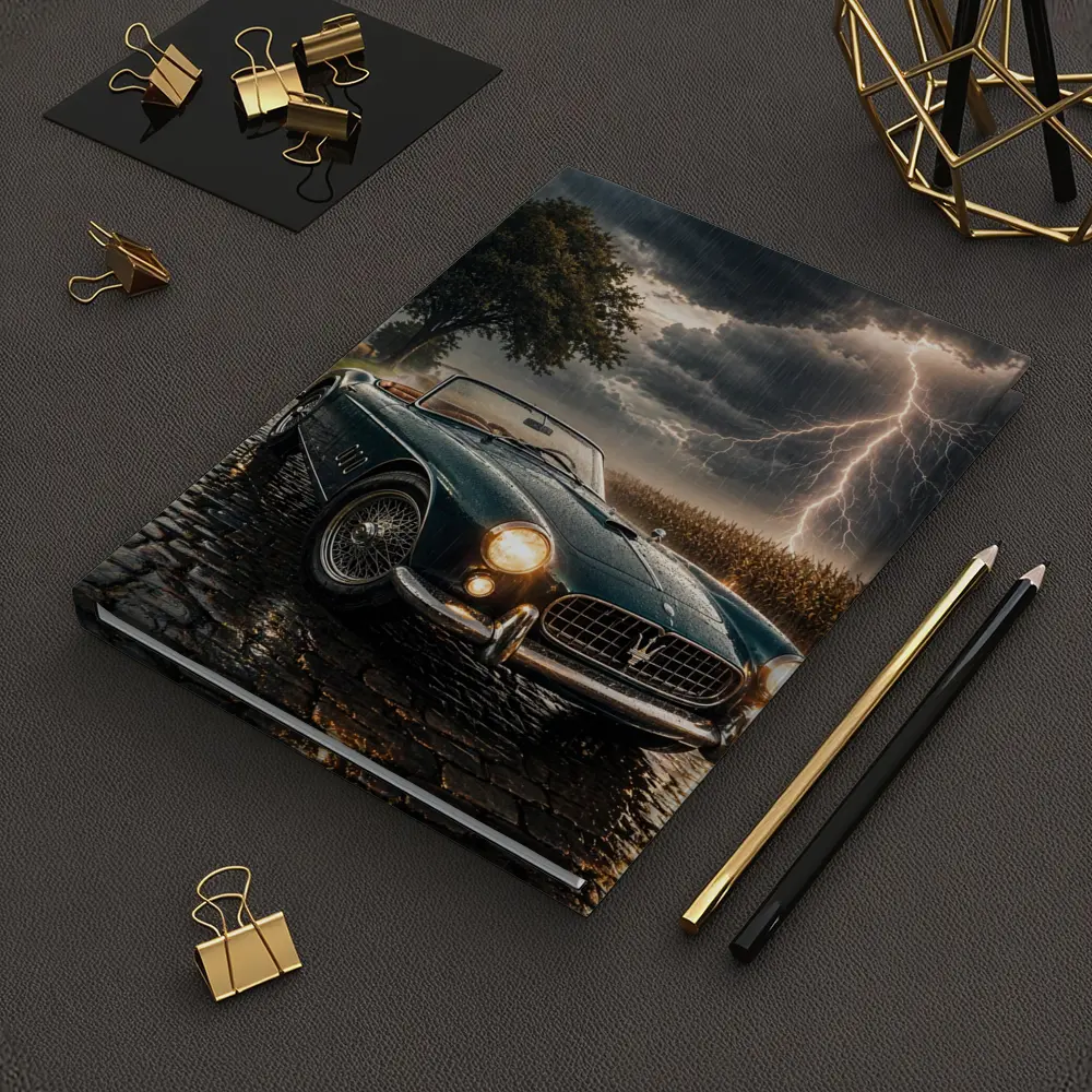 Maserati Classic Convertible Storm Lightning Road – Notebooks