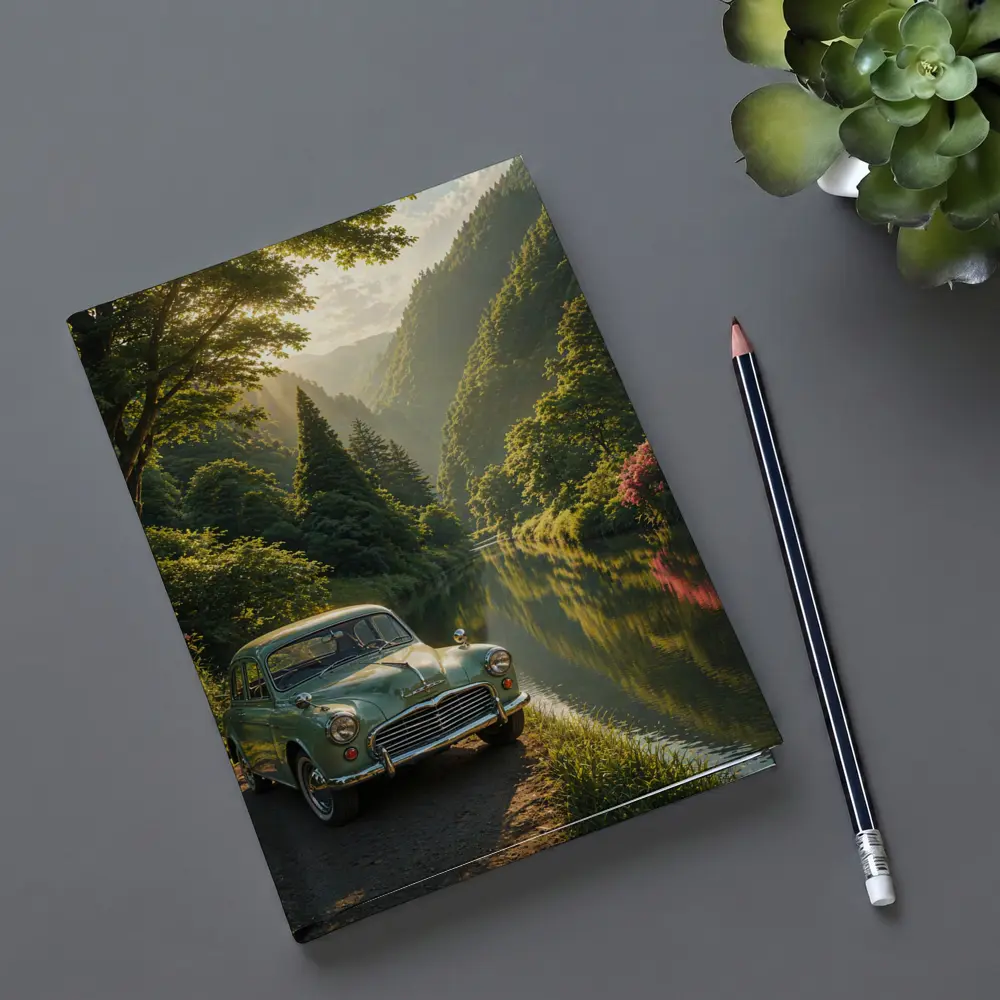 Vintage Morris Minor Green River Forest – Notebooks